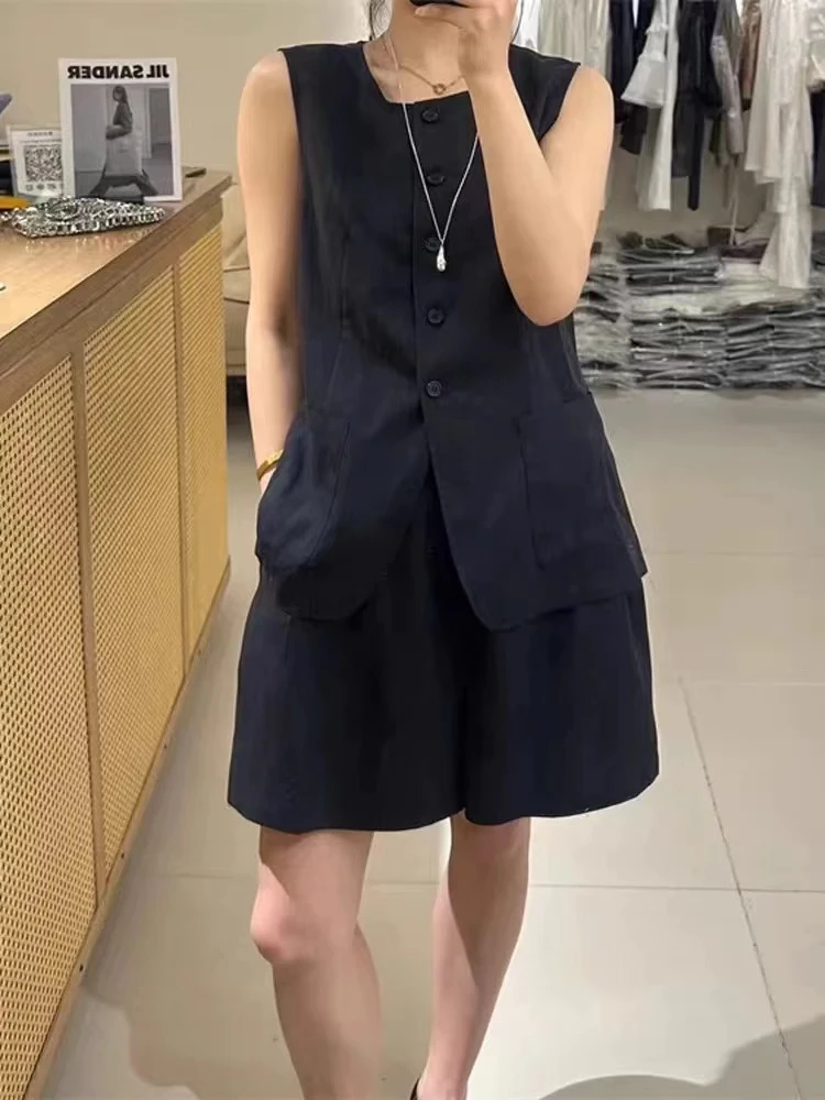 【娜姐家】2535#百搭气质显瘦西装马甲＋短裤套装