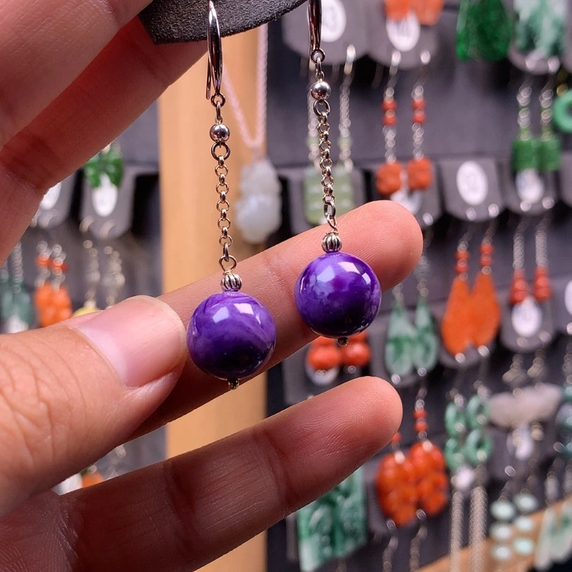 【闪购商品】查罗石耳钉银S925镶嵌仙*