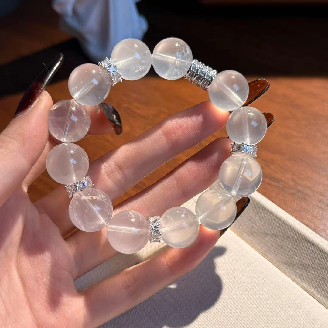 奶白晶水晶手串手链 颜色微差多样性发其一L100