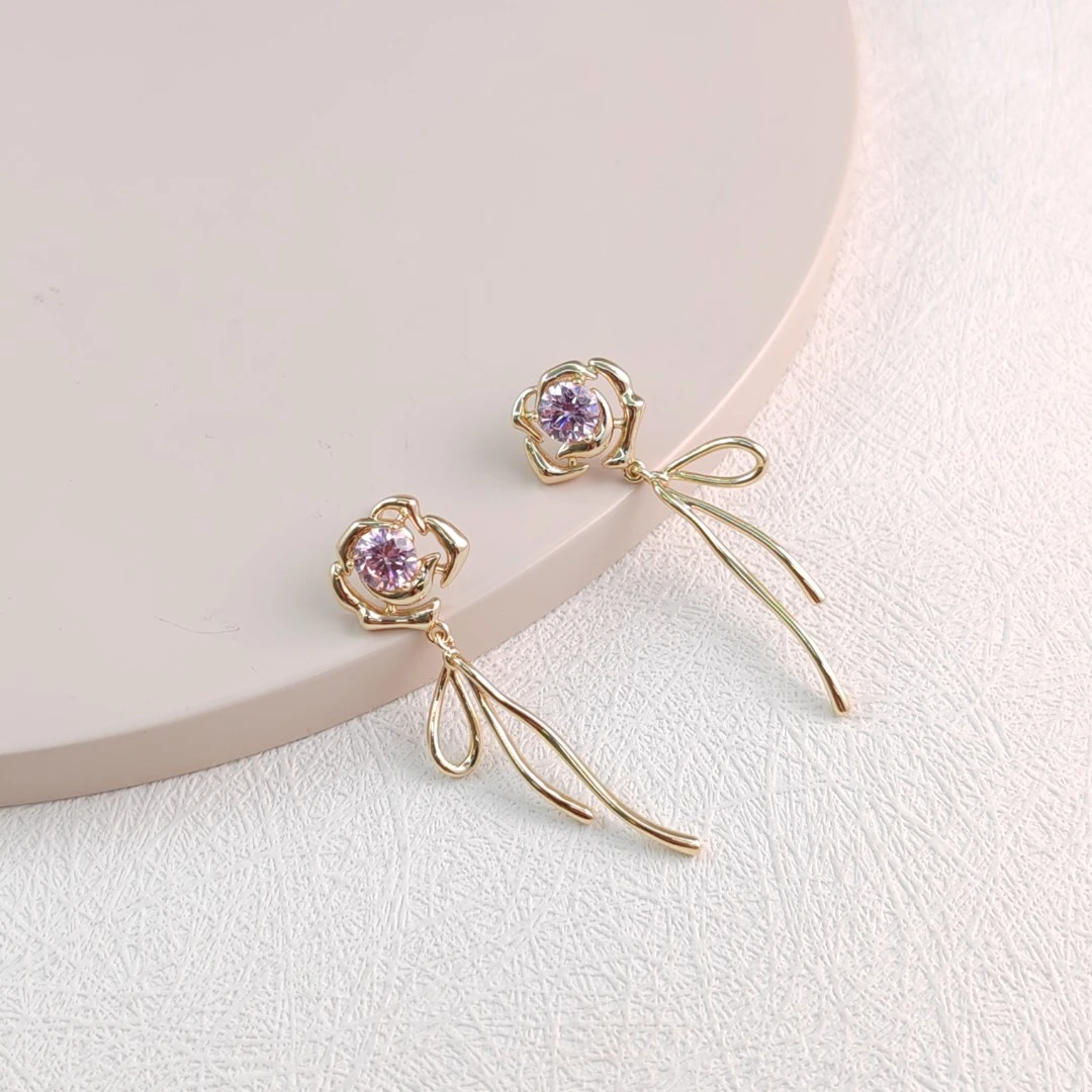 XUPING/旭平首饰 合金合成锆石耳饰 新年气质耳钉 GDX X001015294