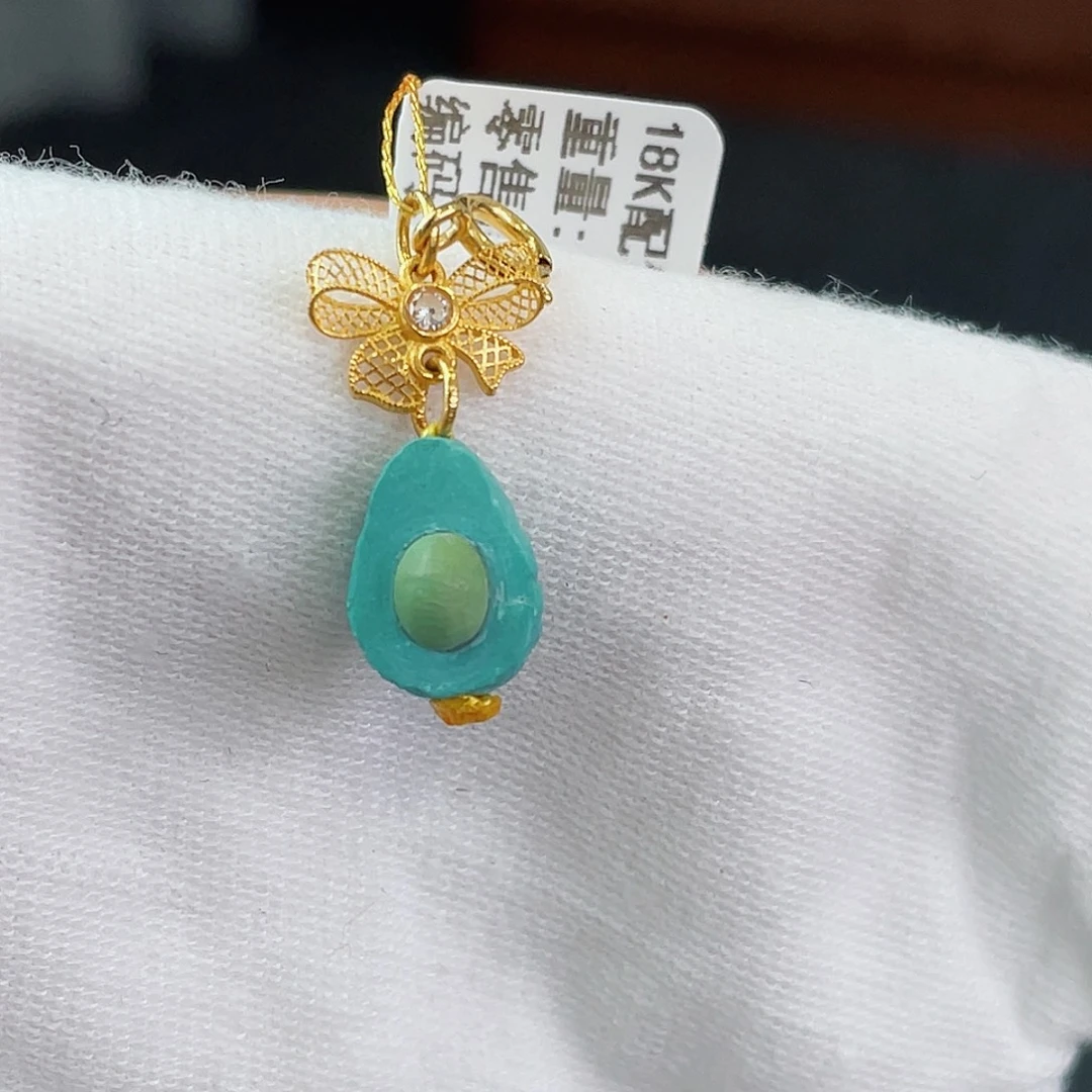 18K金镶嵌绿松石珠宝半成品