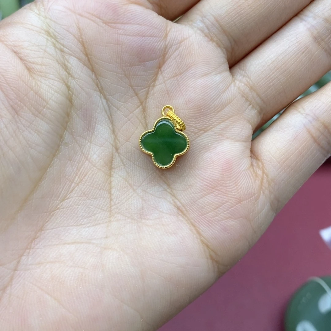 和田玉吊坠(不含链)银S925镶嵌
