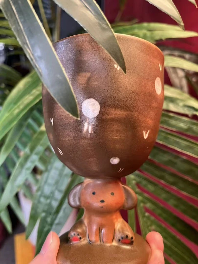 卡通小熊高脚可乐杯红酒杯