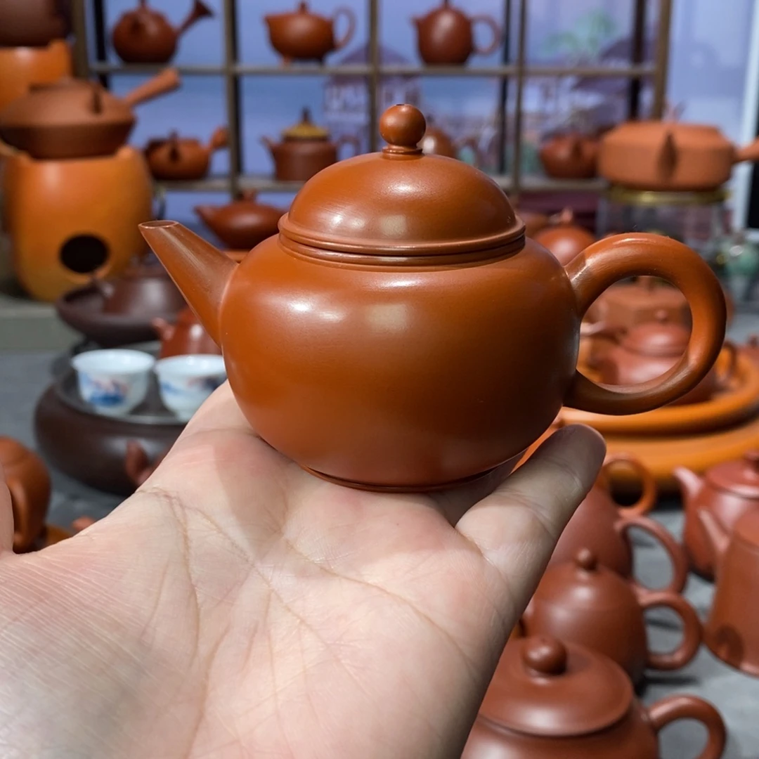 紫砂茶壶吴炫杰朱泥水平壶100cc