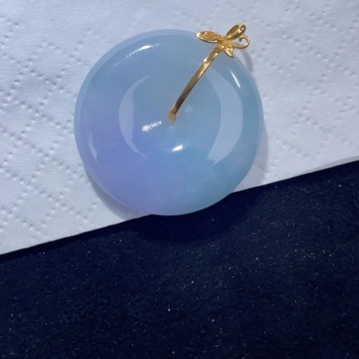 吊坠(不含链)18K金镶嵌翡翠