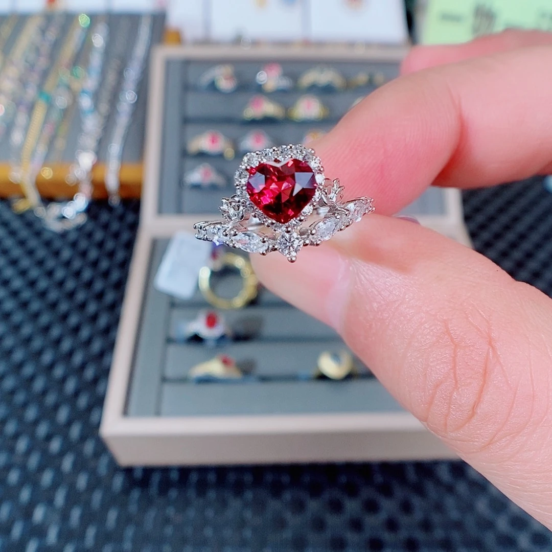 雪***想戒指尖晶石银S925镶嵌