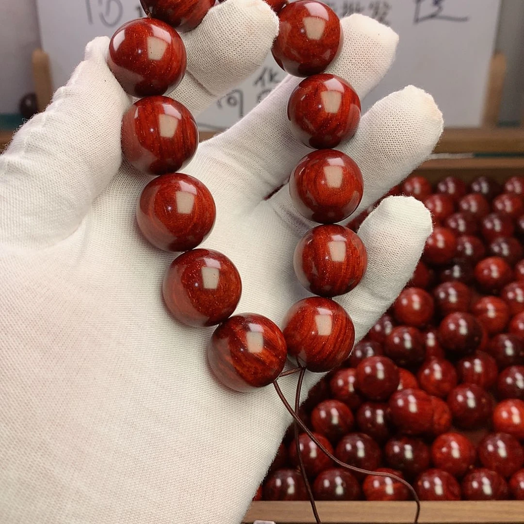 檀香紫檀（小叶紫檀）手串/手链20超顶泥水波金星无胶无蜡原生态