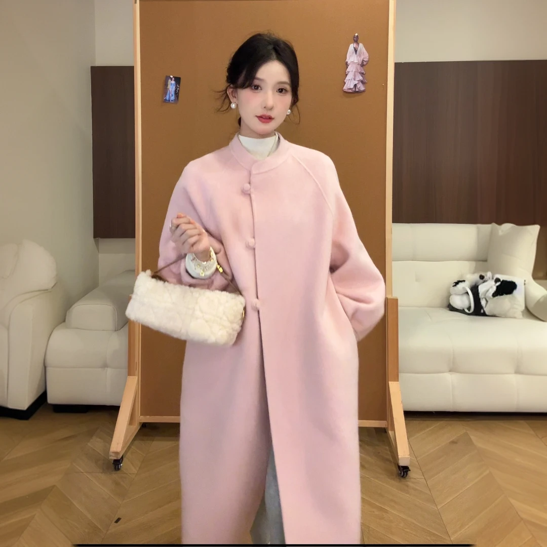 SHAOER【粉丝专属】新中式简约宽松时尚百搭长款秋冬羊毛大衣25913