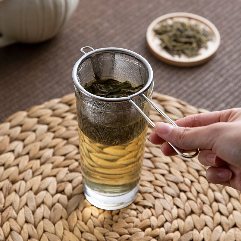 不锈钢过滤茶漏家用茶叶单耳过滤网茶具配件可悬挂滤渣器咖啡滤
