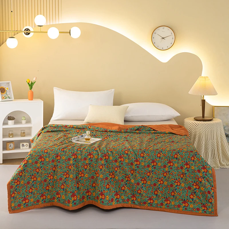 夏凉被空调被单人双人成人学生宿舍夏被凉感可机洗印花薄款棉被子