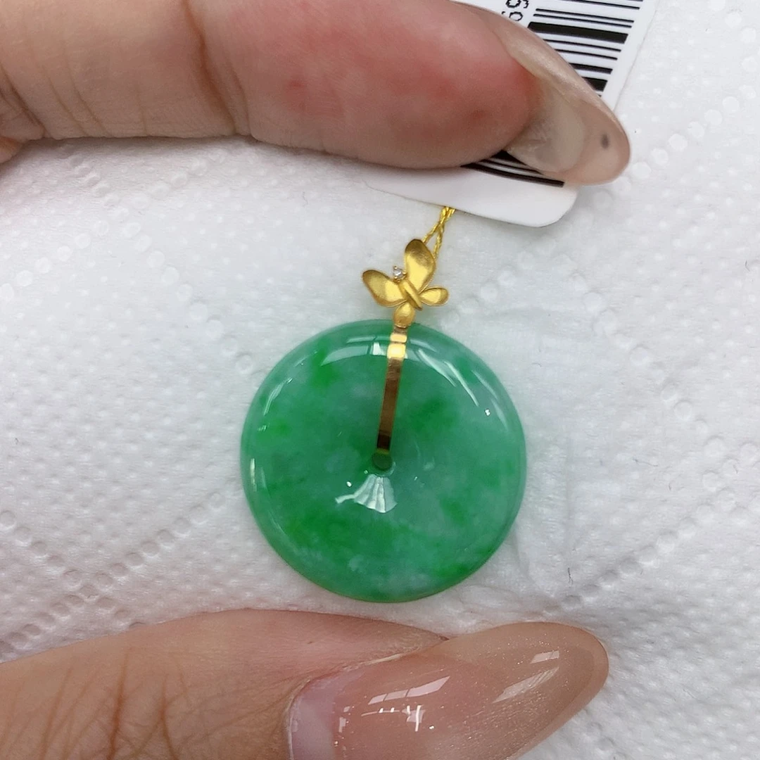 颈饰18K金镶嵌翡翠