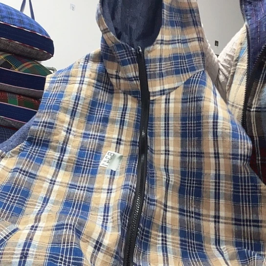 棉漂亮紫花棉老土布马甲