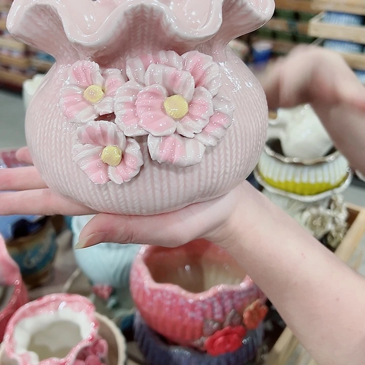 有孔，凑单福利满10元发货陶瓷多肉花盆！