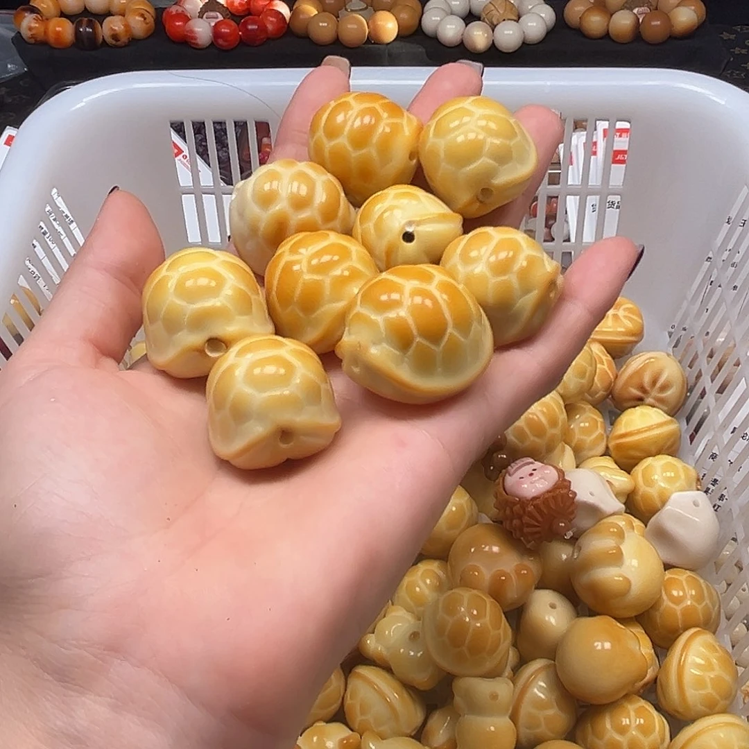 菩提根/象牙果手串微瑕炭烤富甲一方10颗卡27到29➕孔道有小裂
