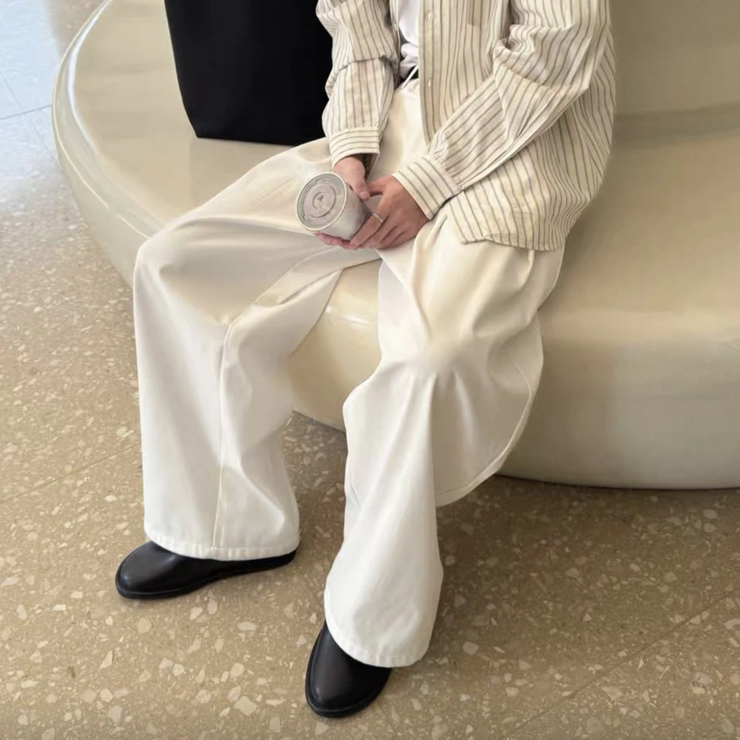 春夏休闲松紧腰阔腿宽松显瘦长裤-009