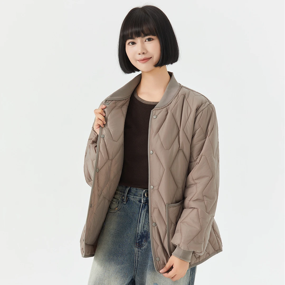 立领羽绒棉服女短款轻薄修身内胆棉衣秋冬新款中老年内穿保暖棉袄