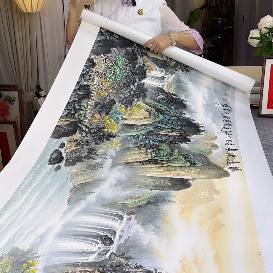 国画伊人阳亮山水国画