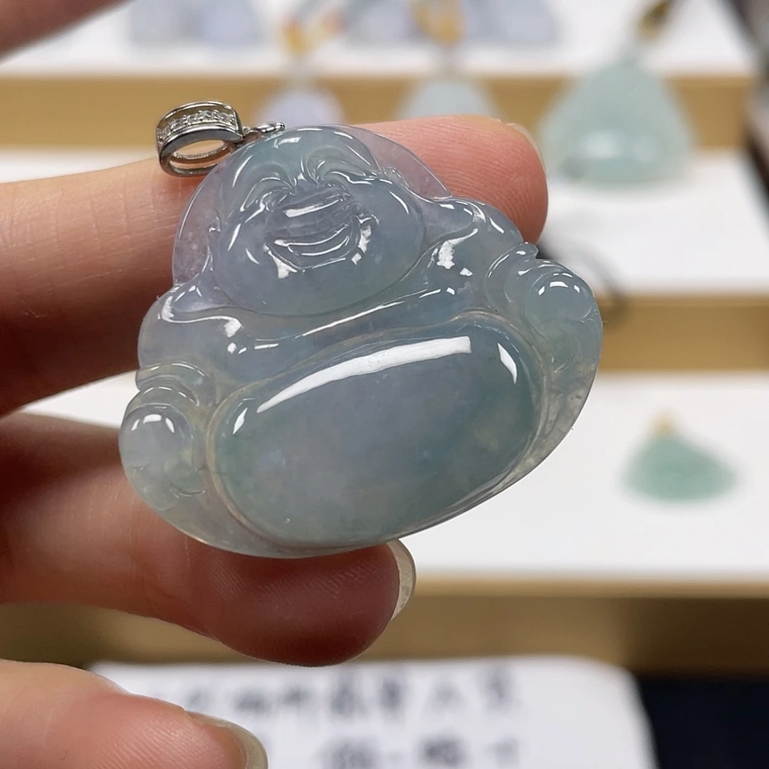 翡翠未镶嵌颈饰天然翡翠佛公吊坠53号