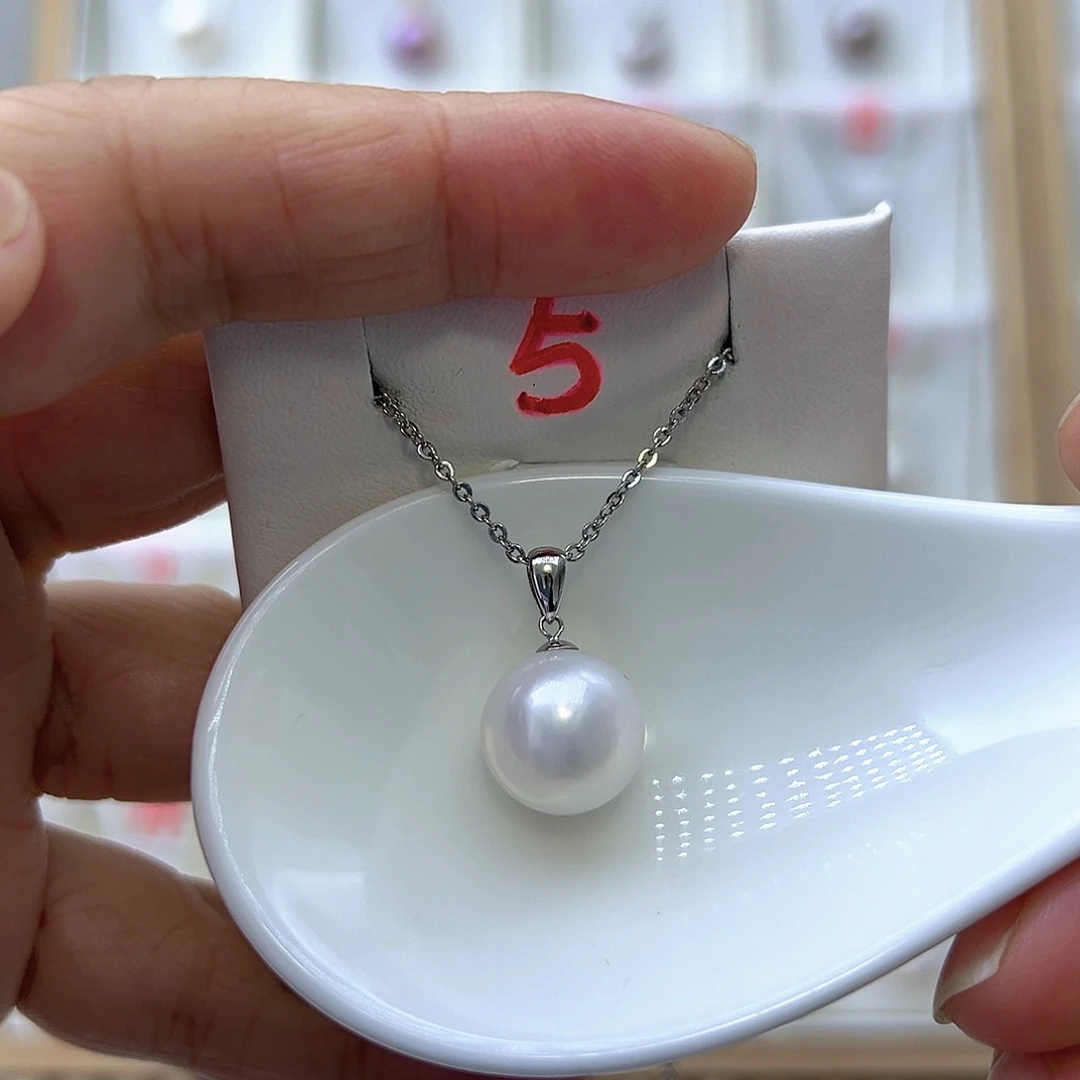 淡水珍珠吊坠(赠链)18K金镶嵌12.3