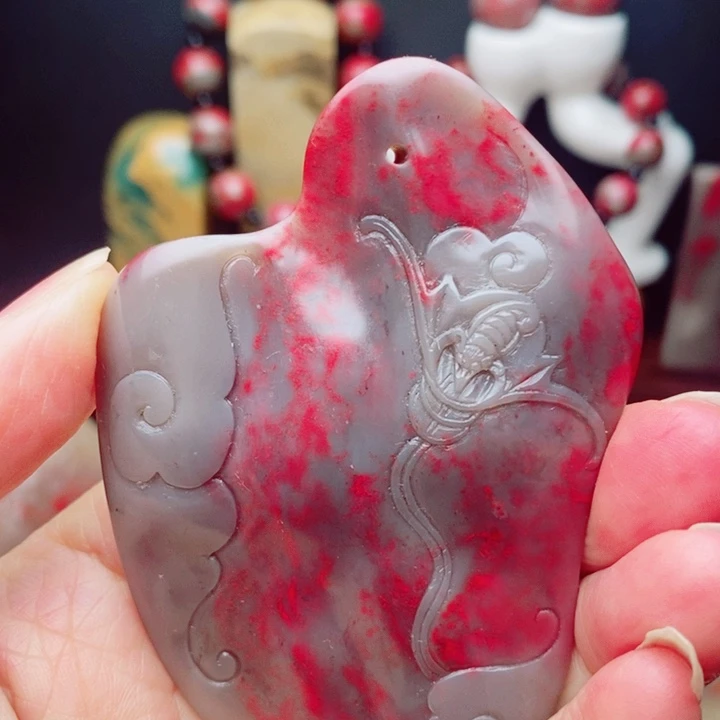 昌化鸡血石鸡血石手把