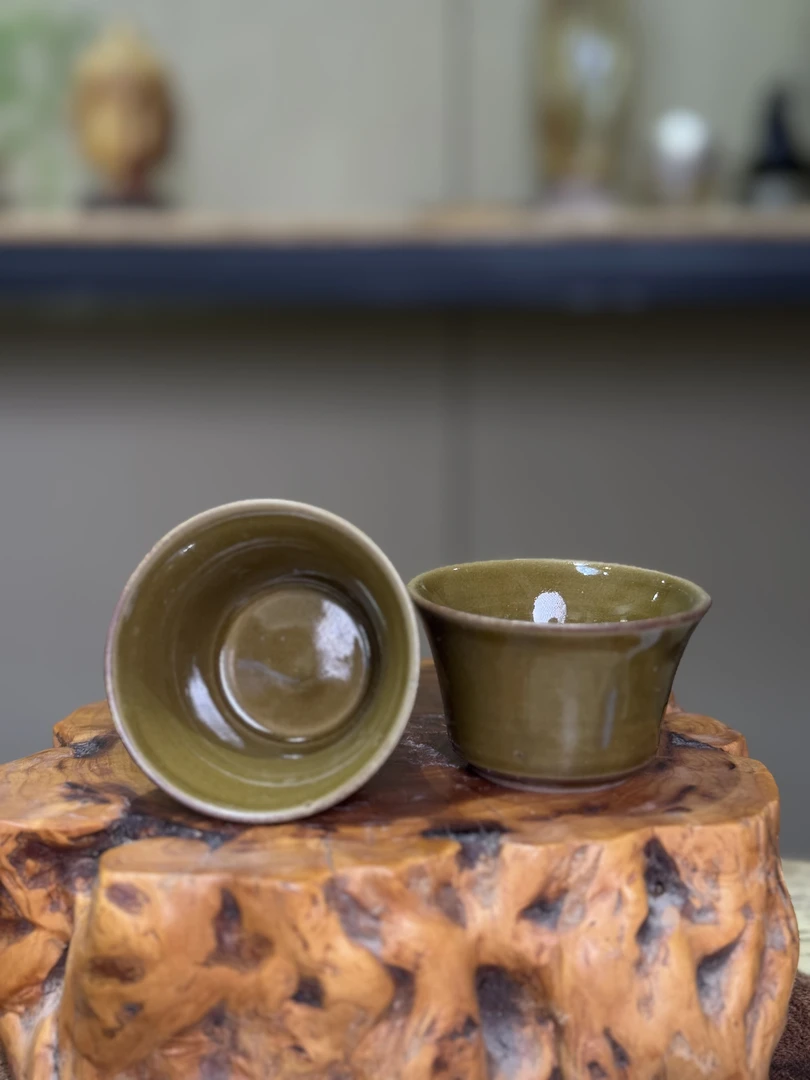 非遗【单杯】青瓷釉烧制纯手工制作陶瓷单杯新店福利款孤品简约经典