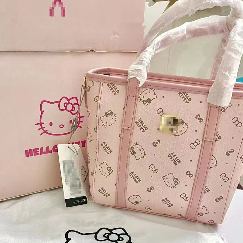 helloKitty凯蒂猫水桶包百搭经典印花质感波士顿包大容量女款小众