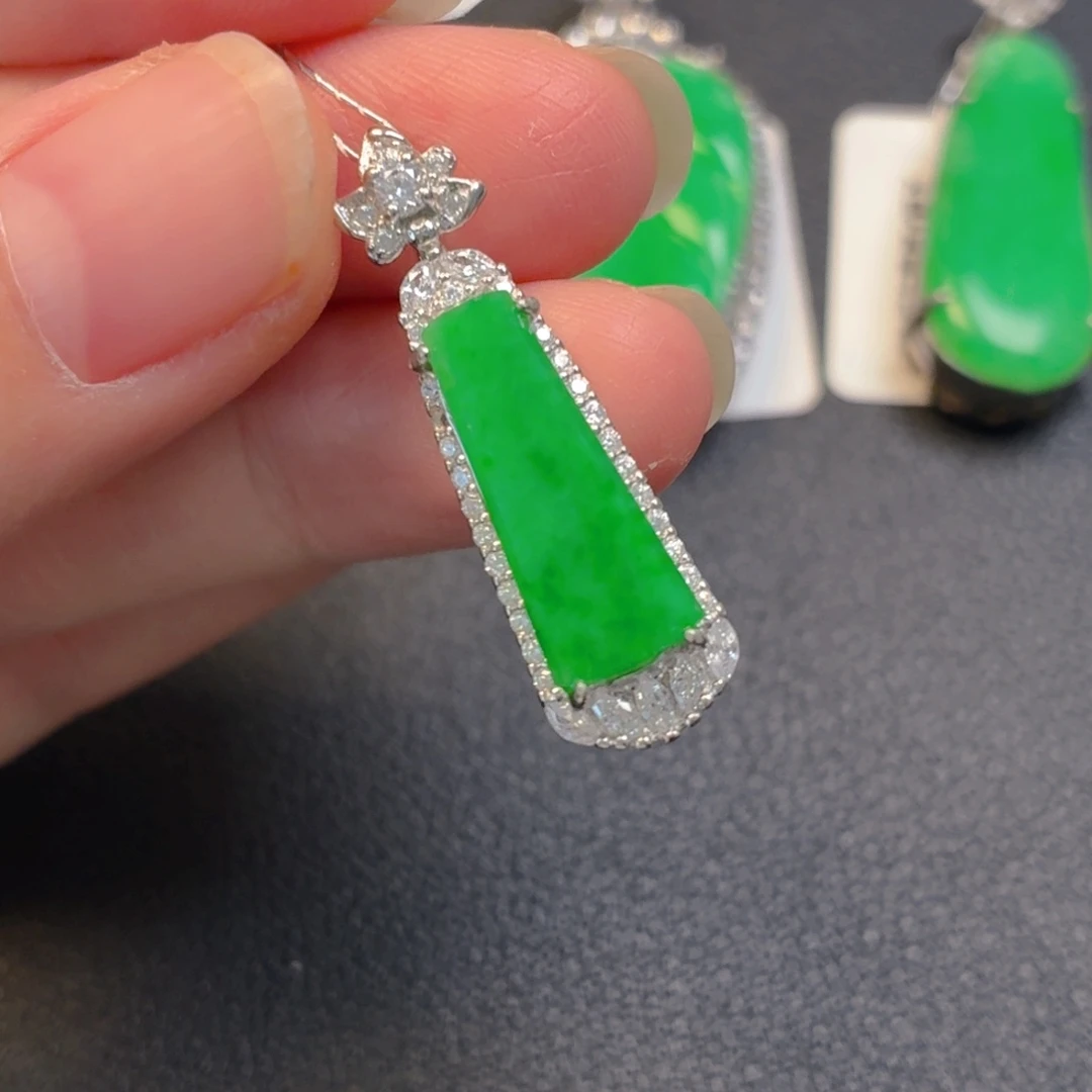 翡翠银S925镶嵌吊坠(不含链)