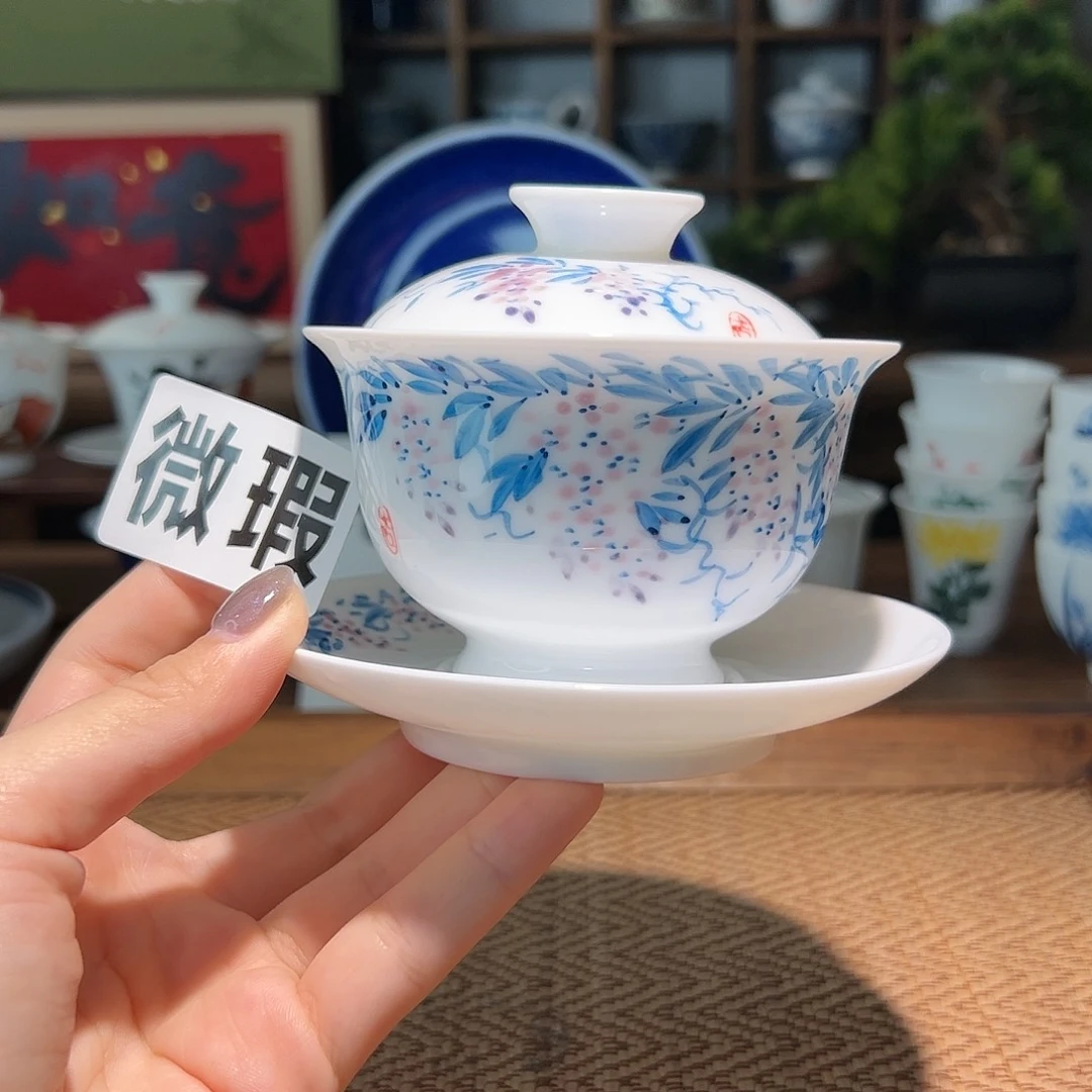 【闪购商品】微瑕 手绘 盖碗