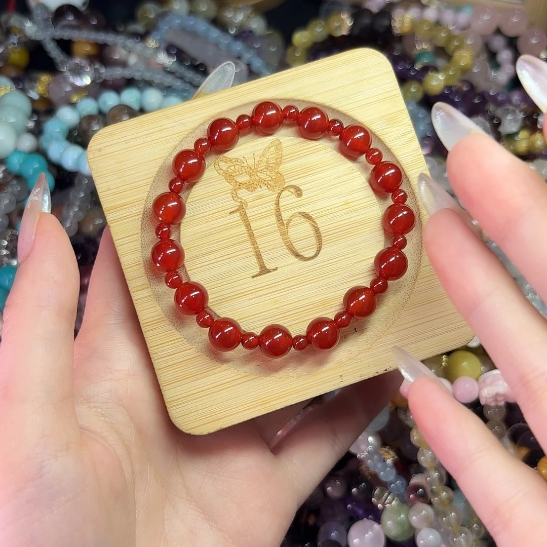 手链水晶未镶嵌红玛瑙卡8