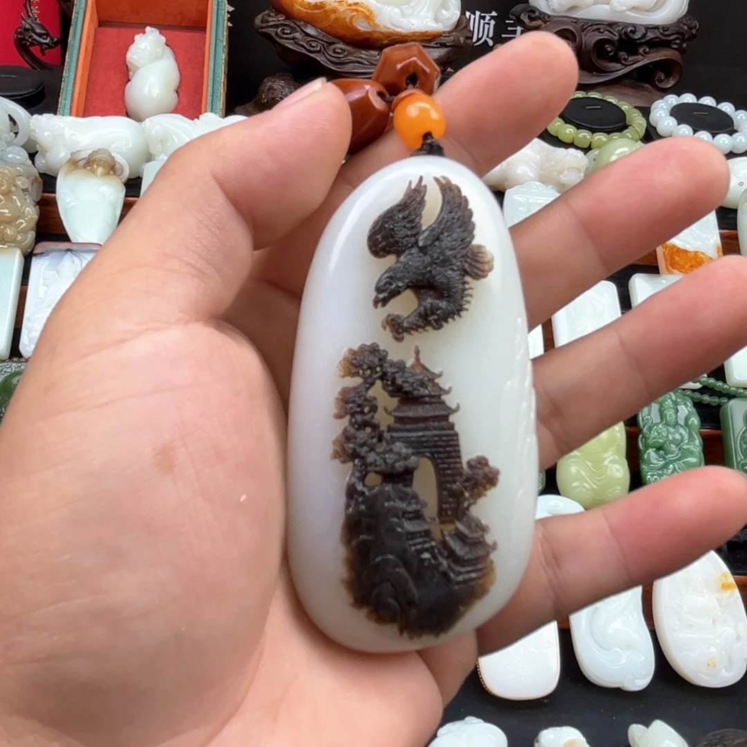 和田玉未镶嵌挂件