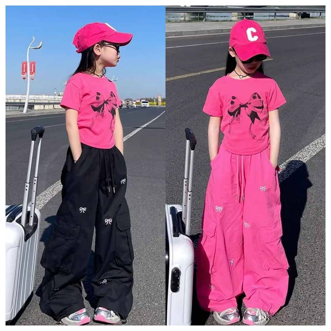 女童工装裤2025夏装新款薄款美式裤子中大童洋气炸街爵士舞休闲裤