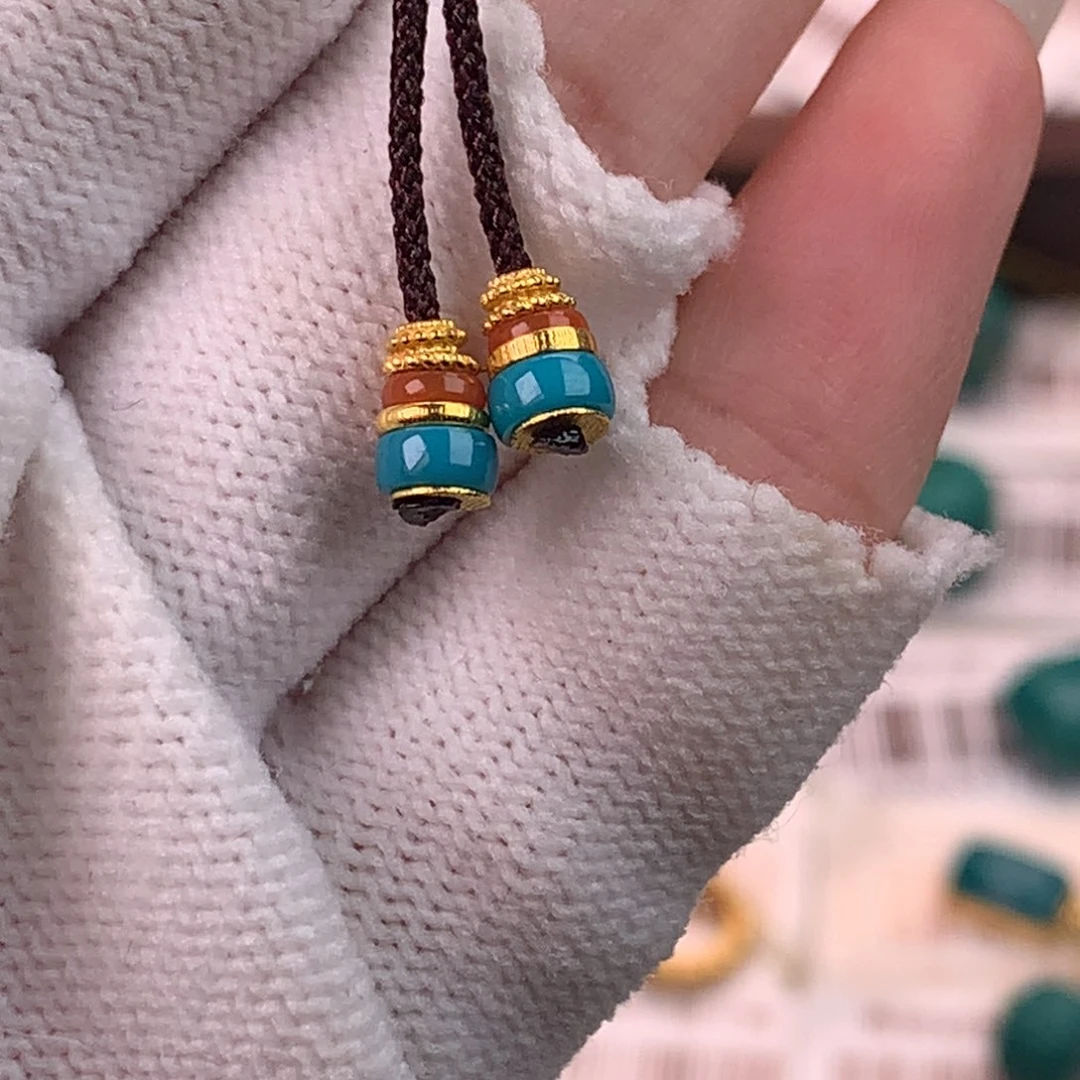 绿松石18K金镶嵌配饰蕊4.4