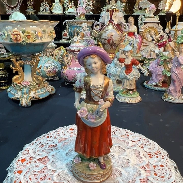 陶瓷摘花少女 老货库存