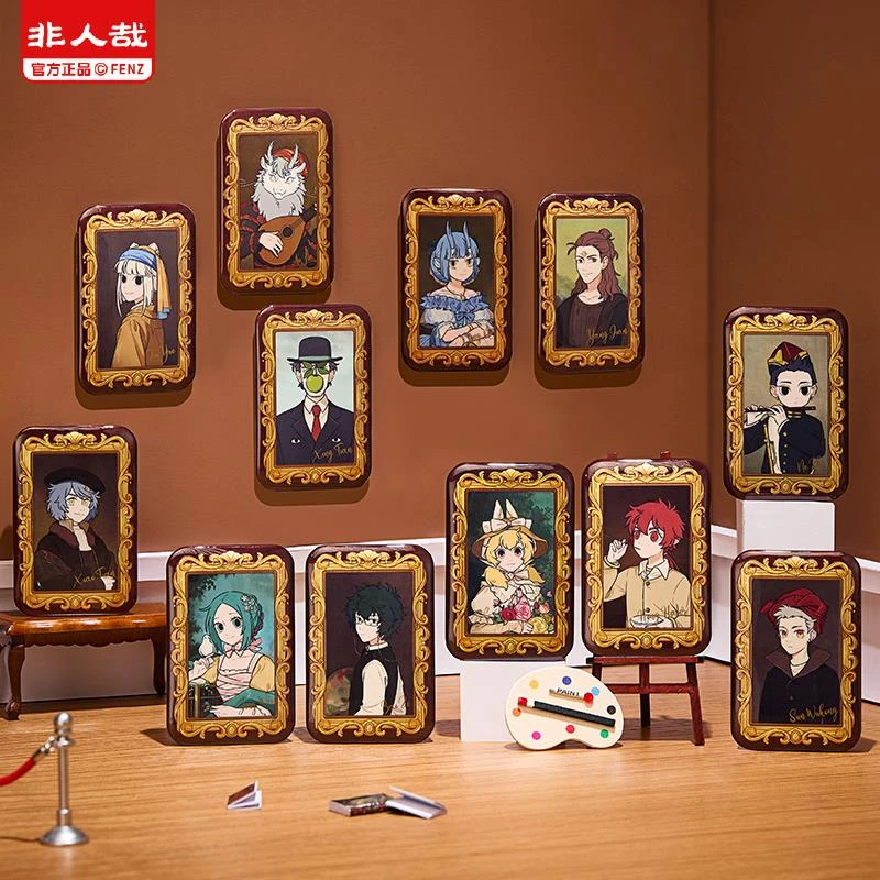 非人哉【名画系列】马口铁徽章动漫卡通金色拉丝吧唧胸针盲盒