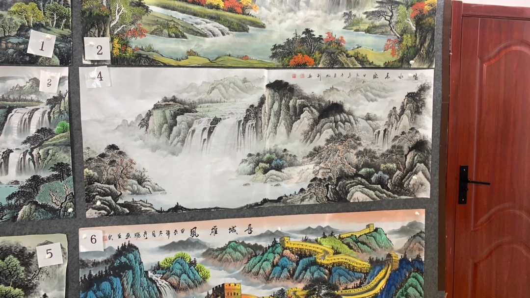 《富水长流》 画芯尺寸：180cm*70cm山水画客厅办公