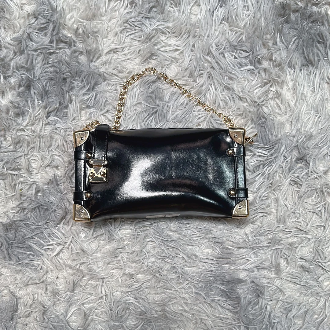 手工时尚百搭女包软盒子黑色  0356