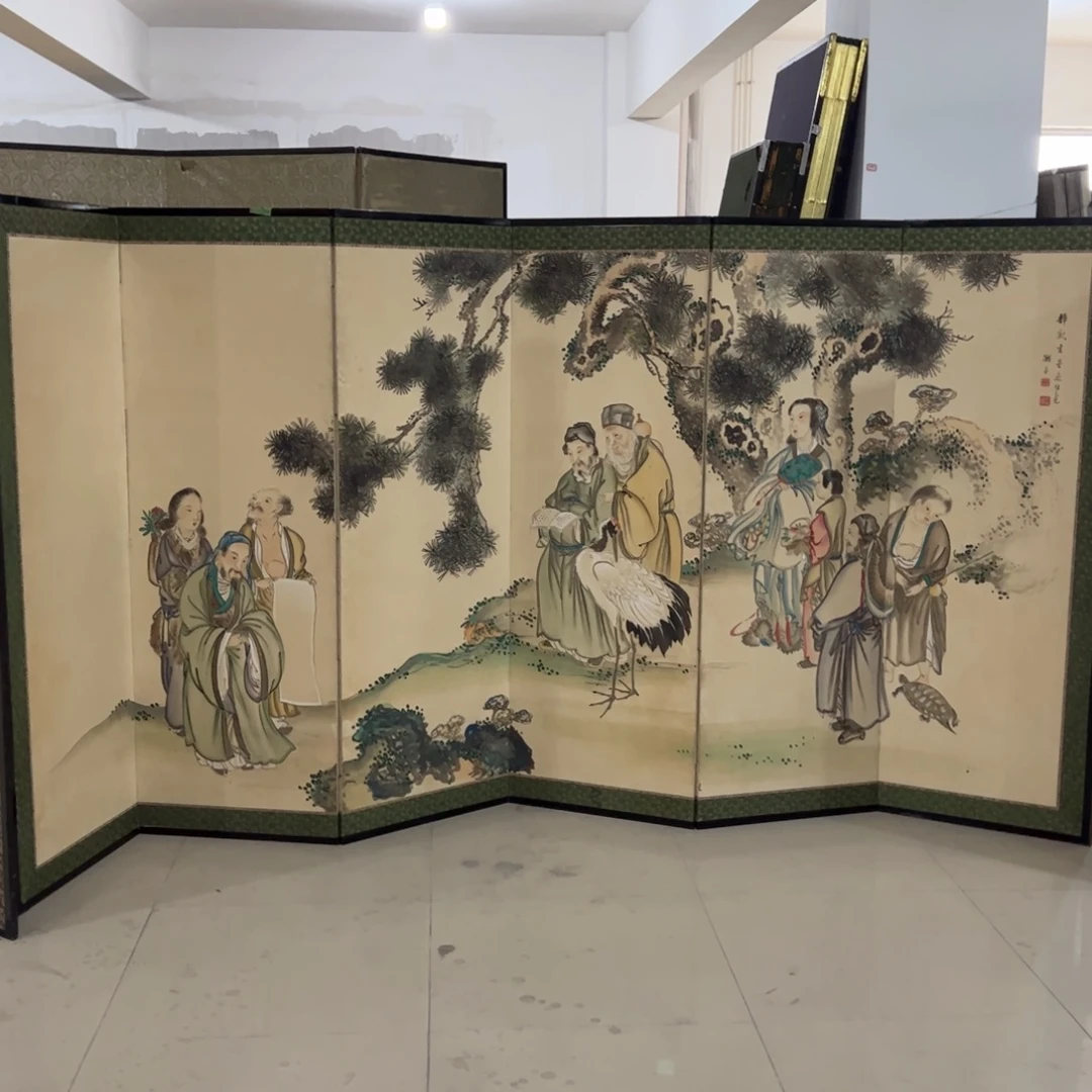绘画屏风框画茶空间设计