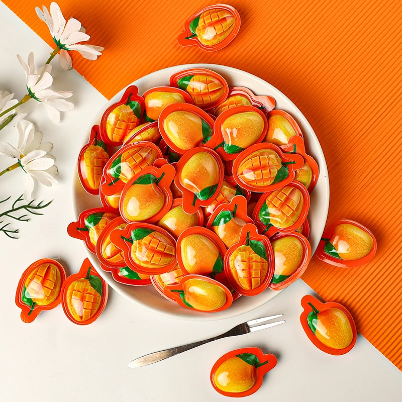 3D芒果奶糖网红创意造型水果味休闲零食软糖