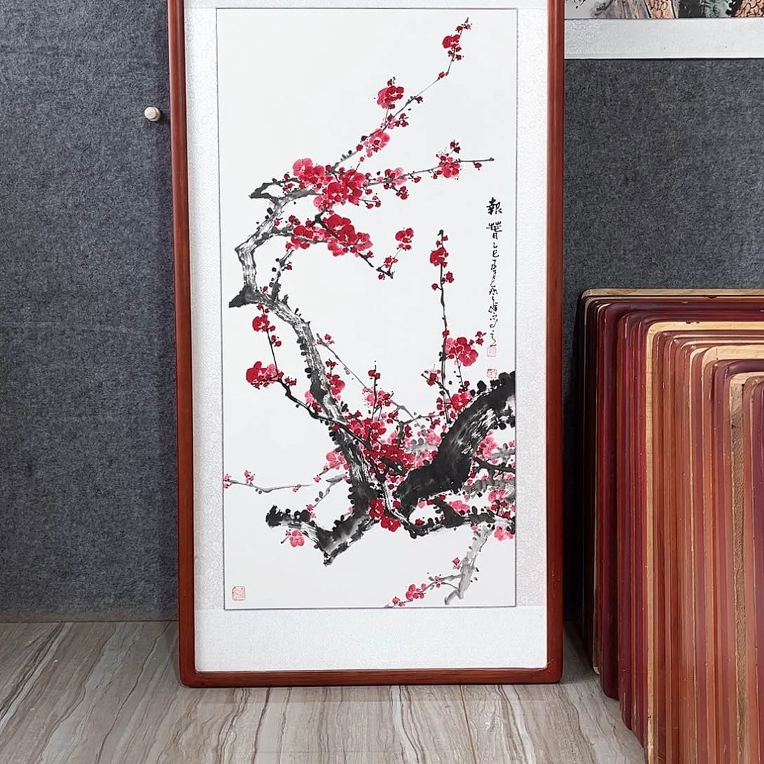 国画书画作品带框123×63厘米