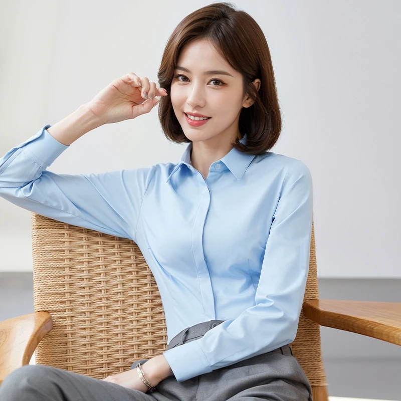 女长袖竹纤维衬衫】工作套装正装高级感修身职业衬衣抗皱免烫