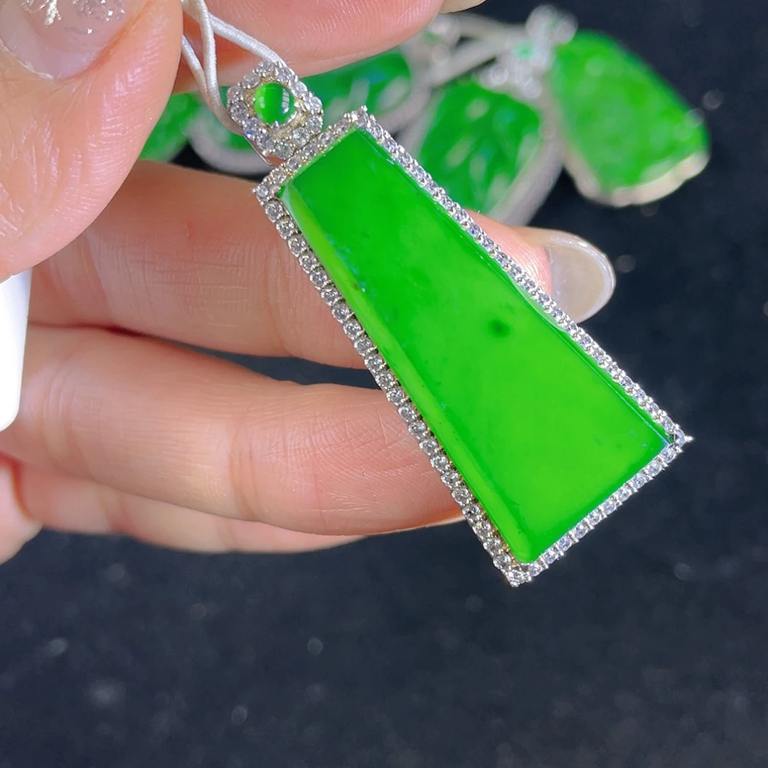 翡翠吊坠(不含链)银S925镶嵌