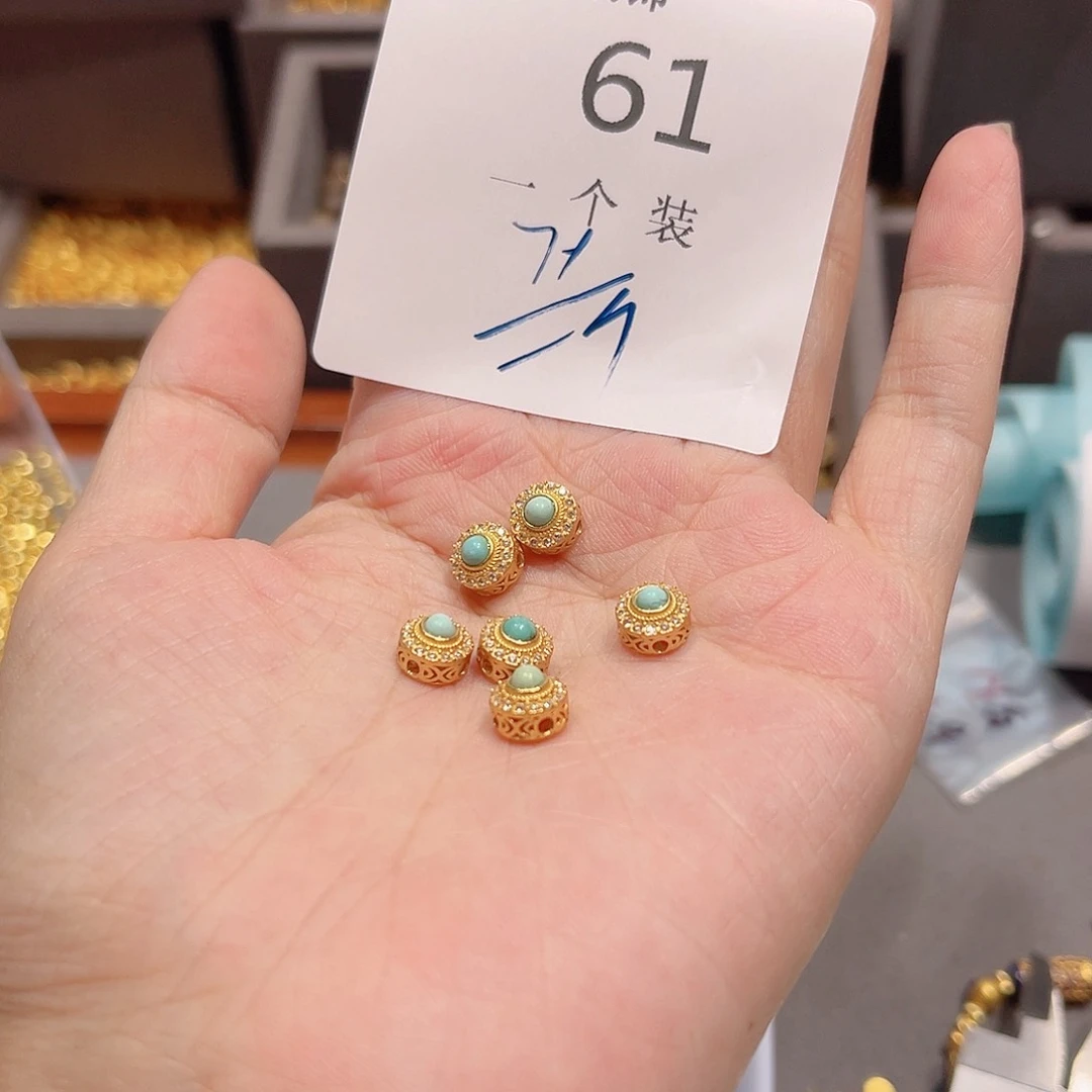 水晶珠宝半成品银S925镀金镶嵌61 。