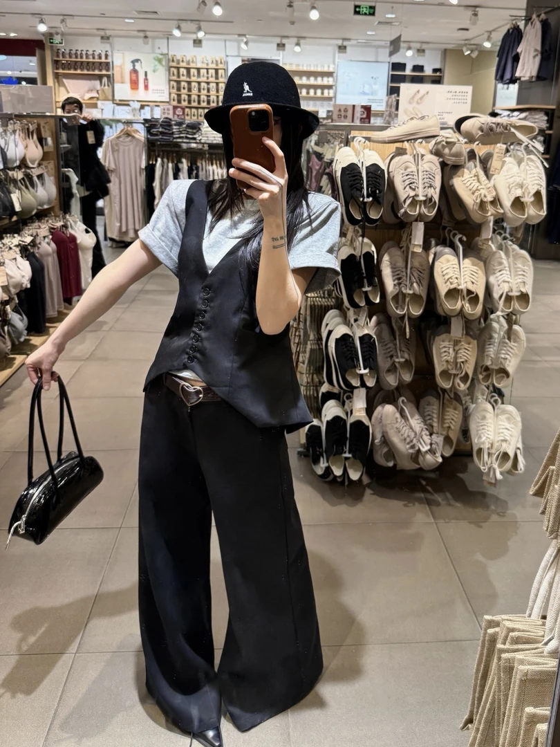 KAFU 欧货设计款小众调性马甲叠穿高品质短袖