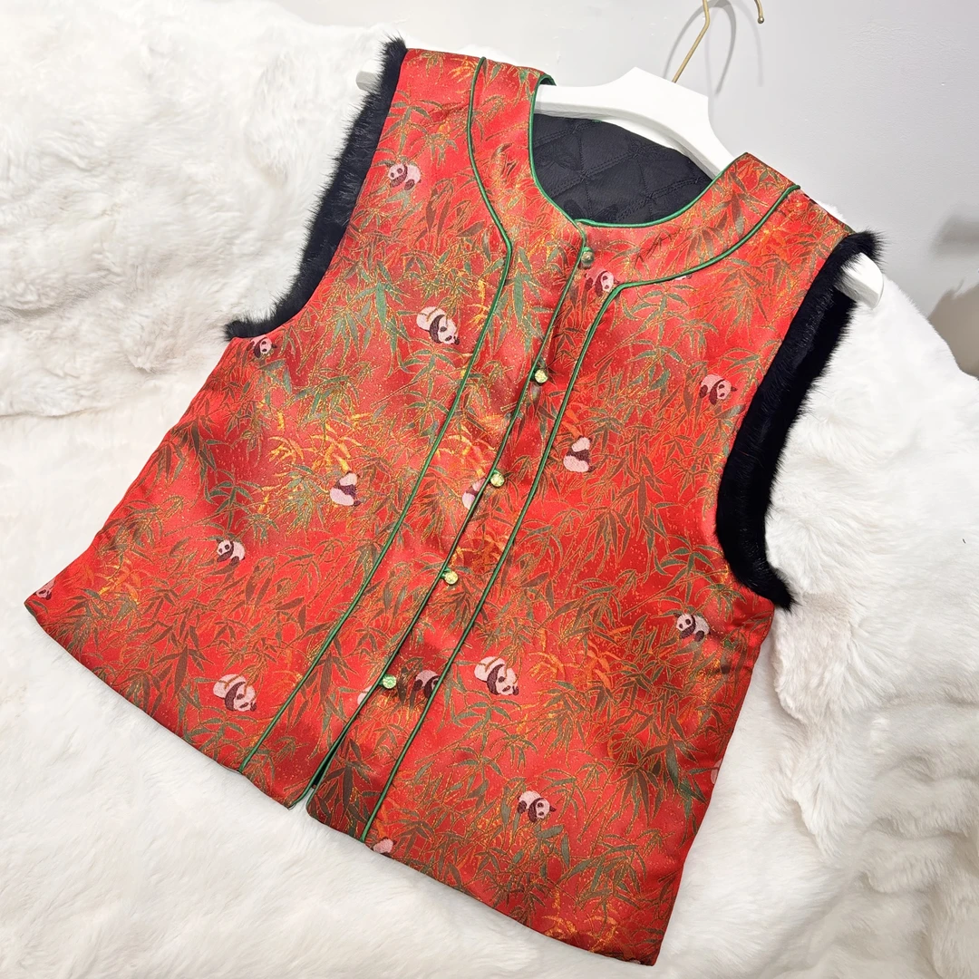 【鸿运抱竹】新中式马甲25407HMFMJ078