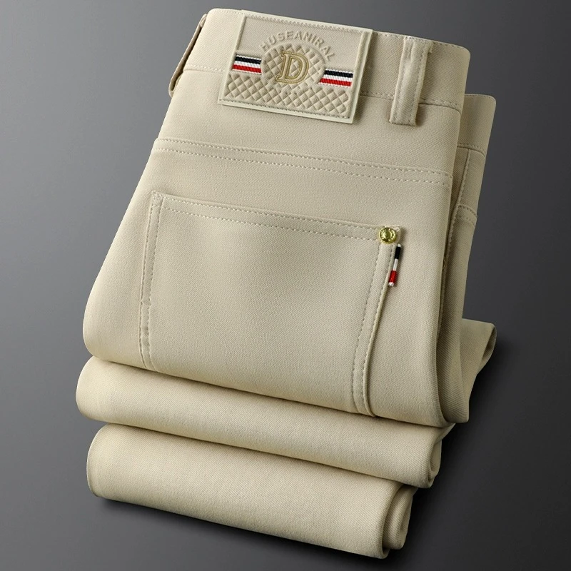 摩仕帝尼休闲裤男士夏季薄款新款商务修身小直筒欧货弹力轻奢男裤