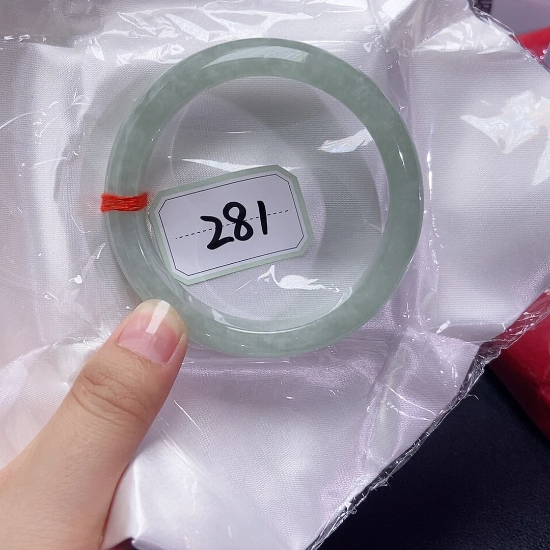玫***开翡翠手镯未镶嵌手镯58.5