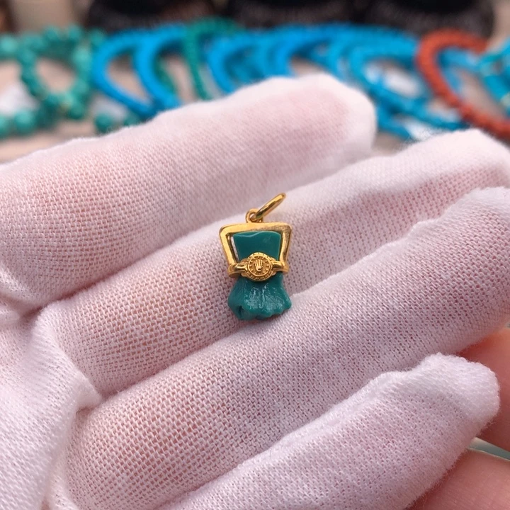 绿松石18K金镶嵌配饰