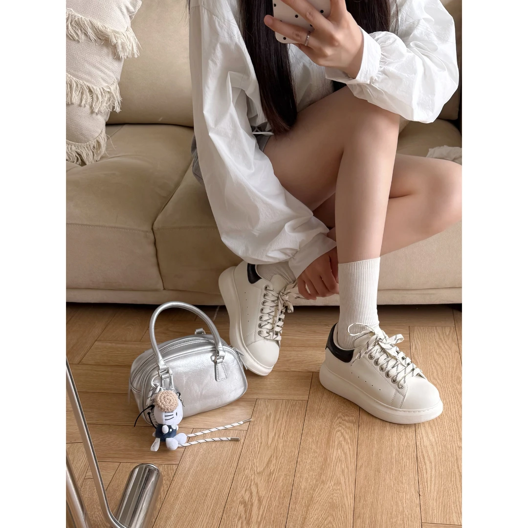 切糕自制 小个子时尚百搭休闲增高厚底运动小白鞋