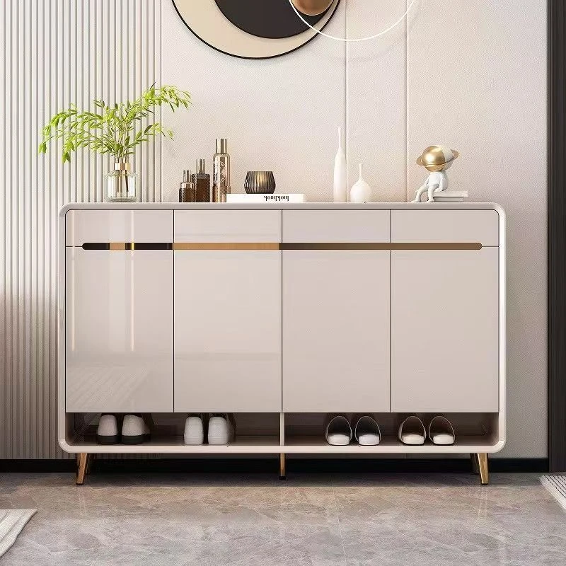 现代简约轻奢超薄落地鞋柜家用门口烤漆大容量入户储物门厅柜鞋架