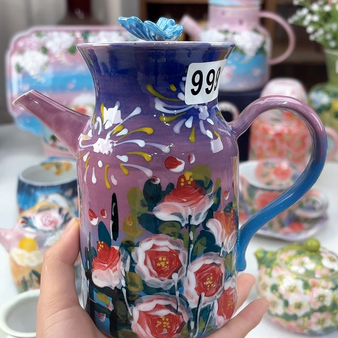 景德镇手绘高温釉下彩陶瓷茶具